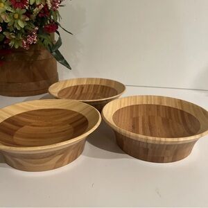 Set of Three Enrico Bamboo Bowls 8”